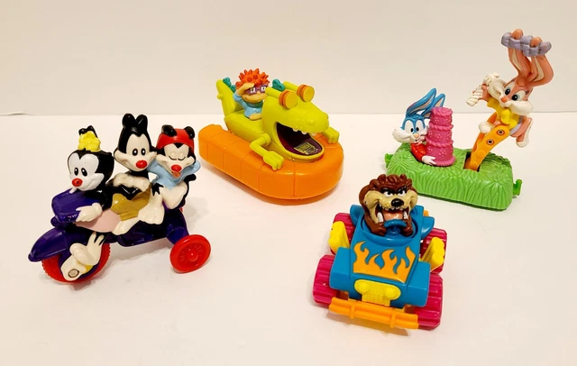 Lot of 4 Kids Happy Meal Toys '90s Vintage - Rugrats Animaniacs Tiny Toons Taz