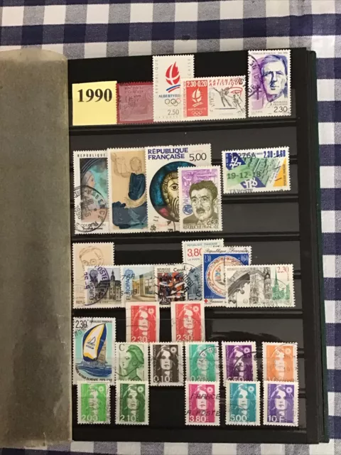 Timbres France Oblitérés Annee Complète 1990