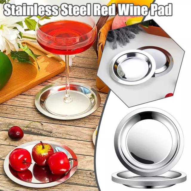 Wine Bottle Coaster Smooth Stainless Steel Coasters Metal Silver Heat