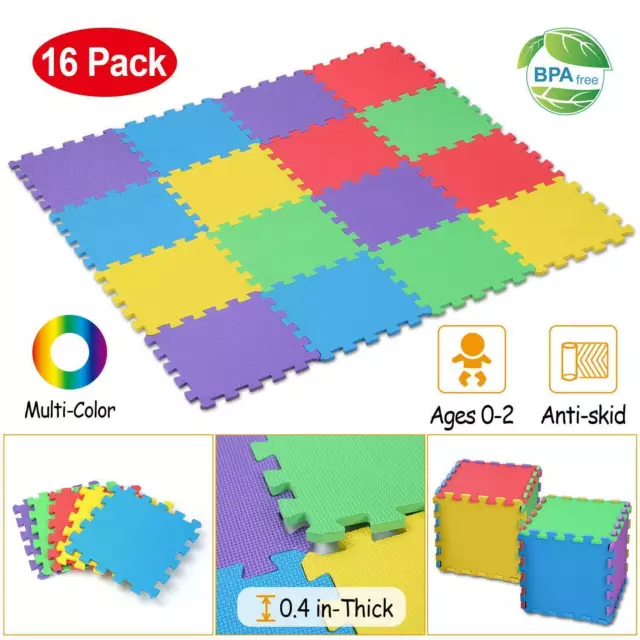 16-48Pc Kids Puzzle Exercise Play Mat Winter Floor Mat Anti-Skid Multi-Color Mat