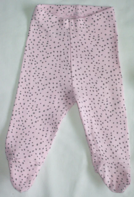 Süße Baby-Mädchen rosa & grau gefleckte Baumwollleggings von Matalan, Neugeborene