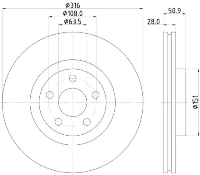 2x HELLA Bremsscheibe Bremsscheiben Satz Bremsen PRO HC Vorne 8DD 355 133-101