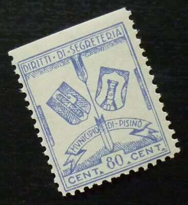 Italy Revenue Stamp - 80 Cent - Municipio di Pisino Coat of Arms US 27