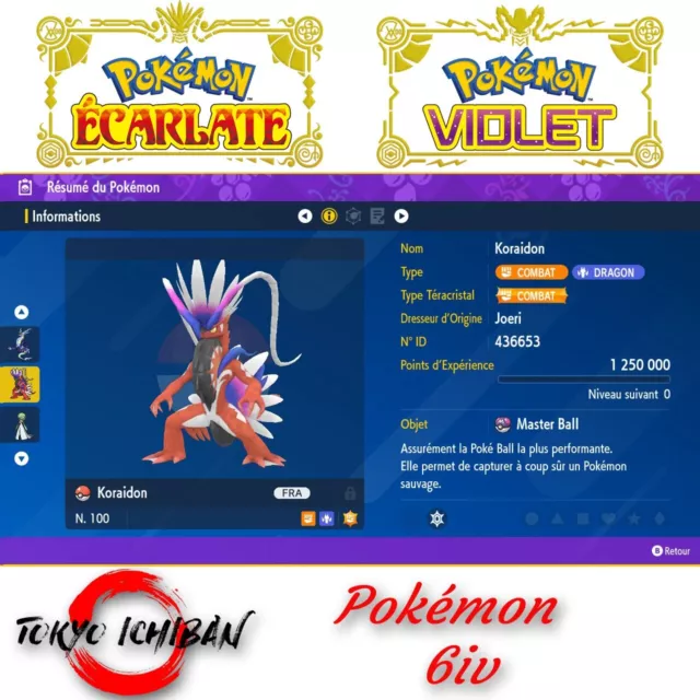 Pokemon Violet & Pokémon Ecarlate KORAIDON 6iv level 100 | Nintendo Switch