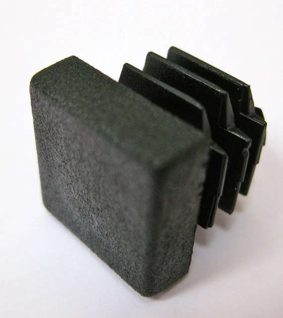 SQUARE PLASTIC BLACK Blanking End Caps Tube Pipe Inserts Plug Bung Box ...