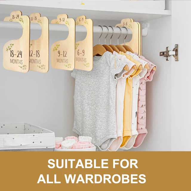 8pcs For Clothes Organizer Easily Closet Dividers Girls Boys Wooden Double Sided