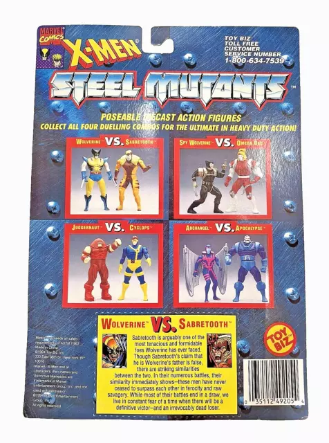 X- Men 1994 Marvel Comics Steel Mutants Wolverine vs Sabretooth Figures New 3