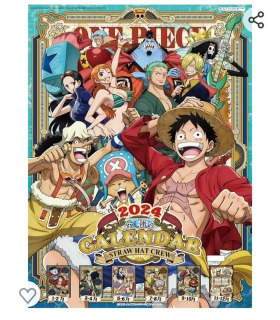 ONE PIECE 2024 Wall Calendar Monkey D. Luffy Toei Animation Japan NEW