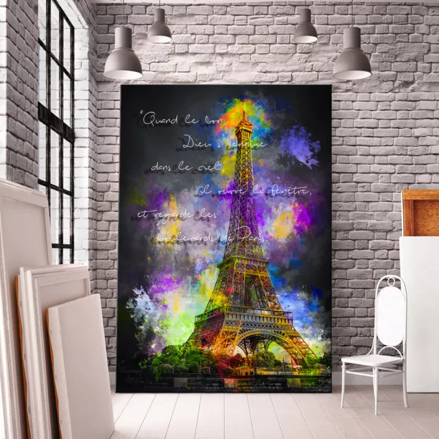 Leinwand Bild Paris Städte Bilder Eifelturm Abstrakt Wohnzimmer Büro Wanddeko