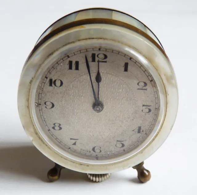 Pendulette pendule en nacre SWISS Made vers 1920 ancien clock mother of pearl 2