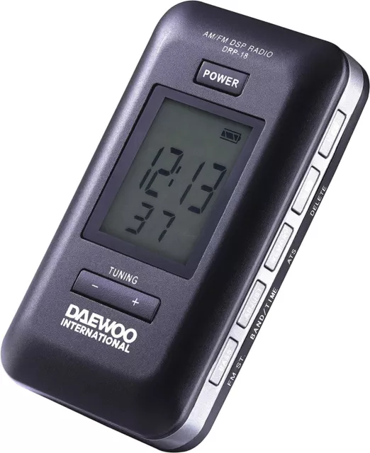 Daewoo Drp-18 Mini Radio Portatile Am/Fm 60 Staz Preset, Display Lcd, Con Cuffie