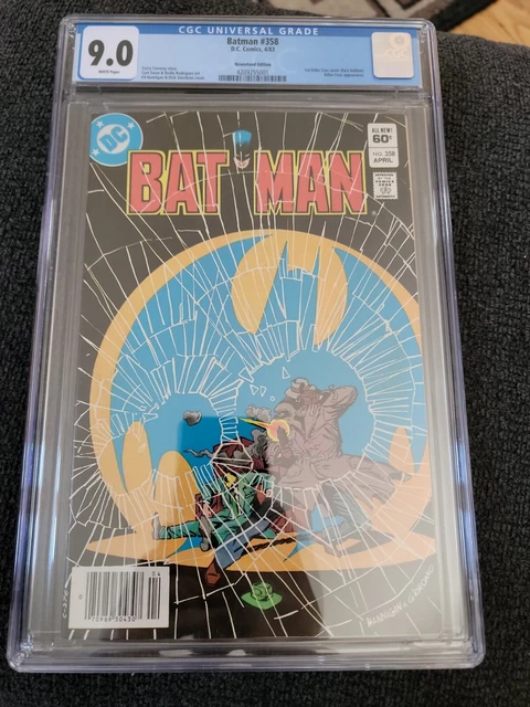 DC Comics Batman #358 4/1983 -First Killer Croc Cover! CGC 9.0! White Pages Box1