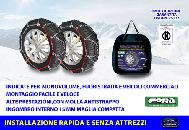 Catene da neve Suzuki Grand Vitara XL 235/60-16 R16 per ruote grip 15 mm auto