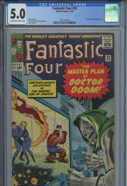 1964 Marvel Fantastic Four #23 Doctor Doom App Stan Lee Jack Kirby Cgc 5.0 Ow-W