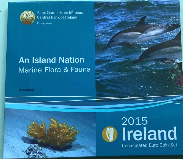 Irland Off. Euro Kursmünzensatz KMS 2015 mit 1 Cent bis 2 Euro Meer Flora Fauna 2