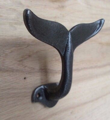 Decorative Cast Iron Whale Tail Nautical Wall Coat Hook Utility Hanging Hook
