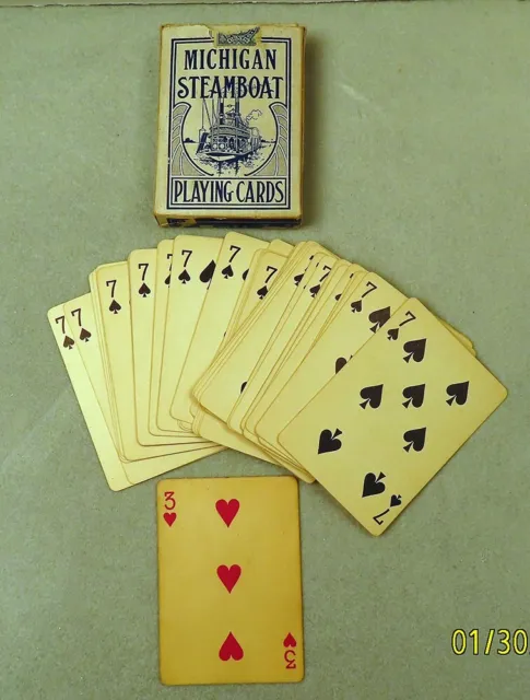Vintage Boxed Michigan Steamboat Trick Playing Cards