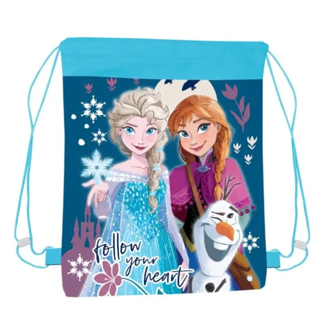 Disney Frozen Drawstring Pull String P.e Gym School Bag Girls Swimming Sport Bag