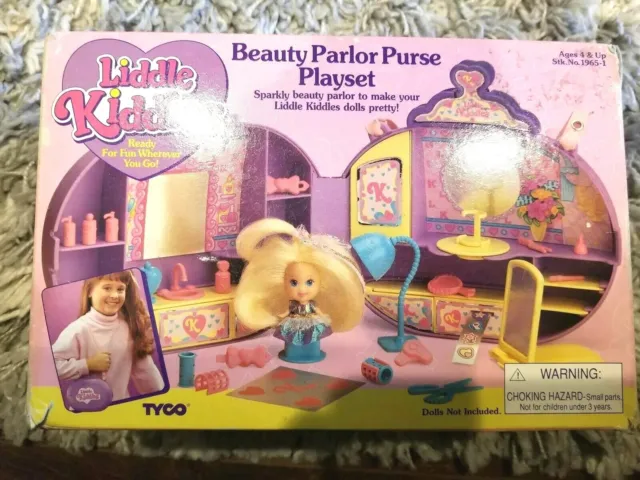 1994  NIB Vintage Tyco Liddle Kiddles Beauty Parlor Purse Playset 1965-1 NOS