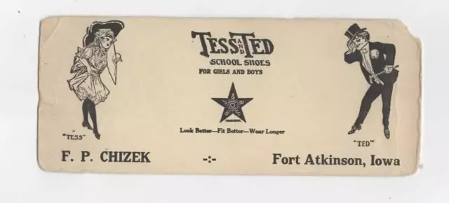 TESS AND TED School Shoes ink blotter Fort Atkinson 1owa 1910 iconic ...