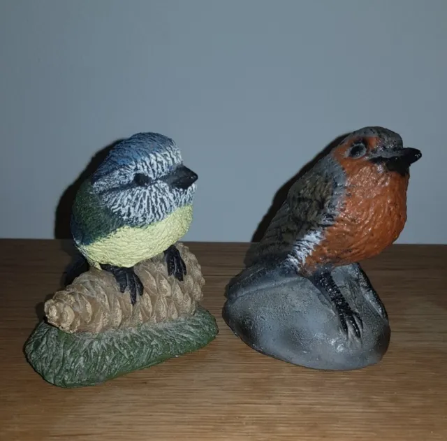 Vintage Pottery Bird Figures Signed