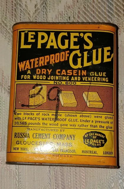 Vintage Early 1900s LePage's Waterproof Glue No 600 MFG by Russia