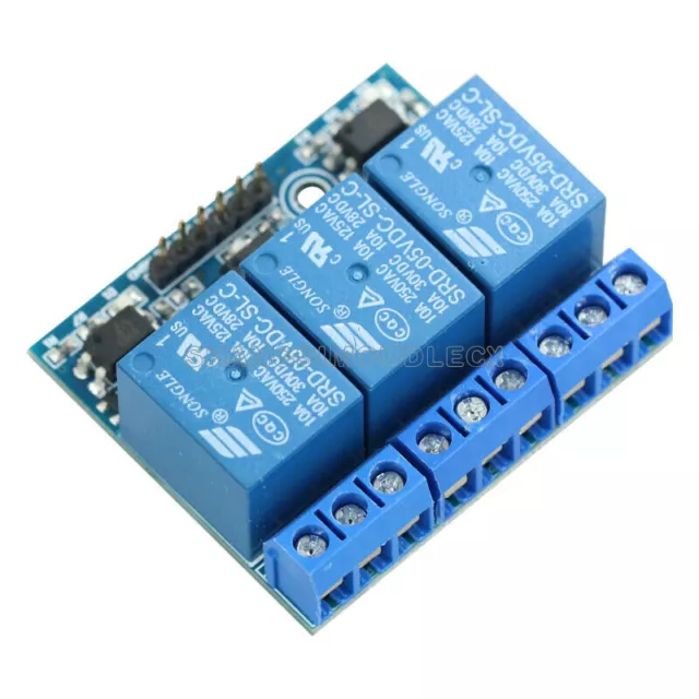 DC 3.3V 5V 3-Channel Relay Module With Optocoupler Isolation Compatible Signal