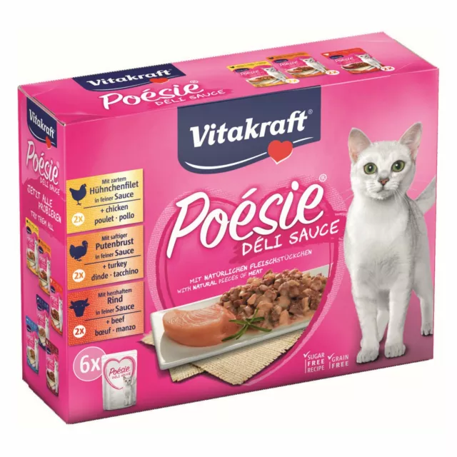 VITAKRAFT Comida para Gatos Poesie Delisauce Multipack Carne 6 Bolsa - Húmeda