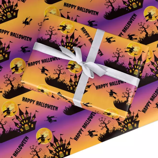 Dyefor Happy Halloween Party Witch Wrapping Paper Gift Wrap