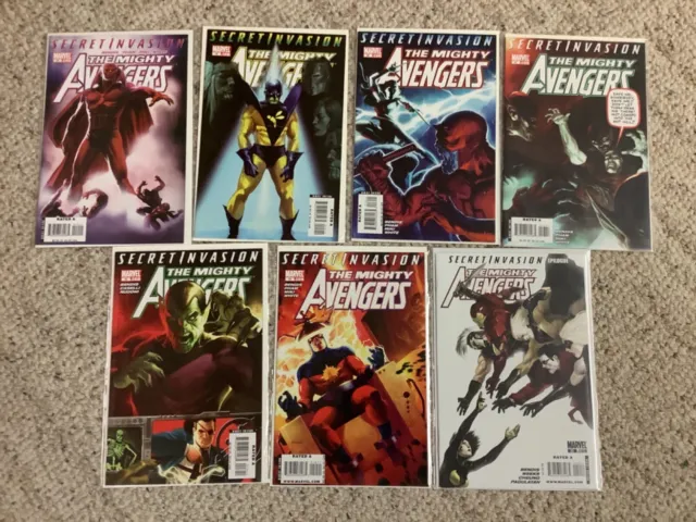 Mighty Avengers (Marvel 2007) 14 - 20 complete run. 7 issues. Secret Invasion