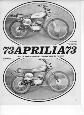 advertising Pubblicità 1973 MOTO APRILIA SCARABEO JUNIOR 50/COLIBRI'/SELVAGGIO 