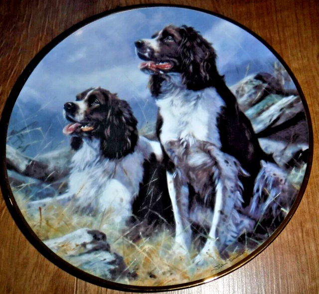 DANBURY MINT DOG Springer Spaniel Plate A Welcome Break John Trickett Mint 9.99 PicClick UK