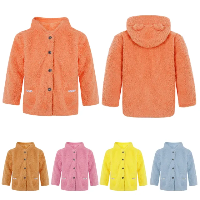 Kids Girls Coat Casual Jacket With Pockets Overcoat Winter Outwear Warm Cute