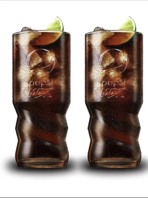 Pepsi Max Drinking Glass  - 16oz 460ml Hi Ball Tumbler Embossed Logo New