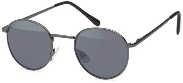 Gil-Design Sonnenbrille Rund-Form Damen und Herren Gestell Anthrazit Glas Grau