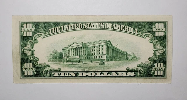 1934 C Ten Dollars Silver Certificate B38733098A Blue Seal $10 4