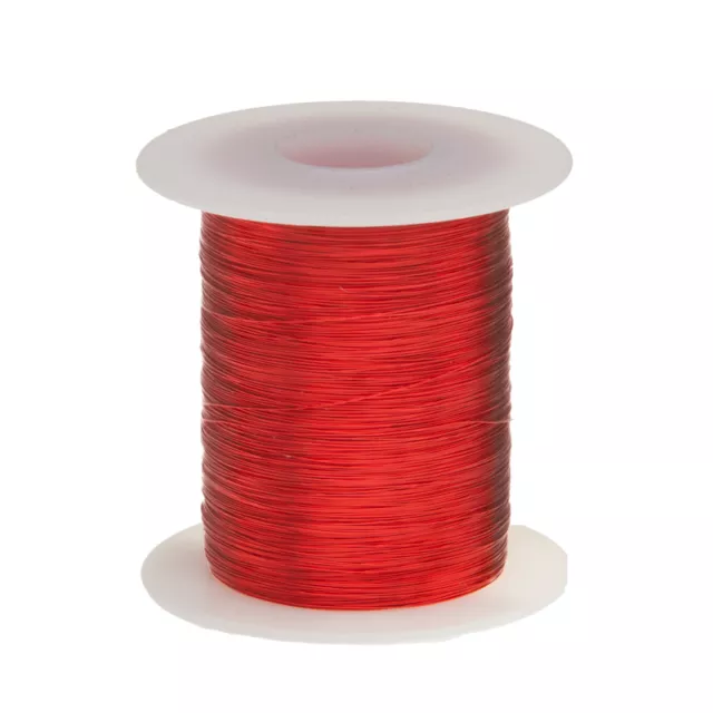 32 AWG Gauge Enameled Copper Magnet Wire 2 oz 625' Length 0.0087" 155C Red