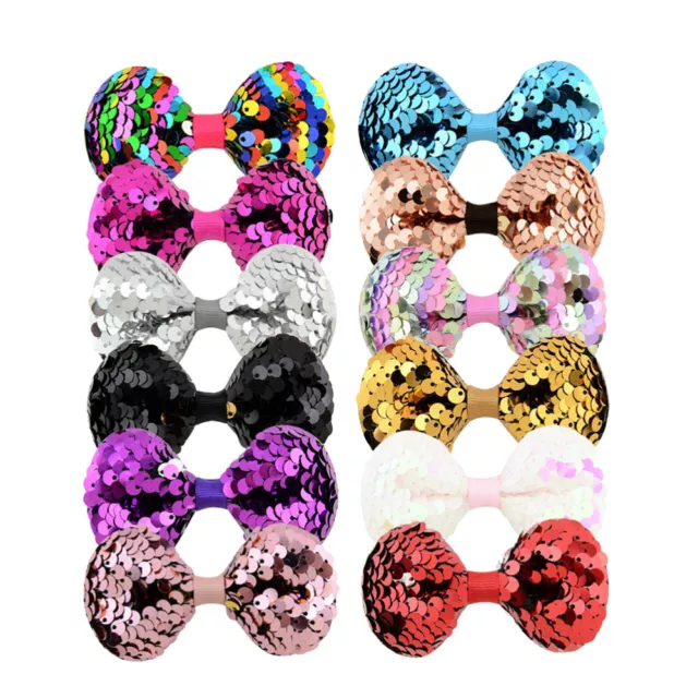 12 Pcs Barrettes À Cheveux Filles Enfant Paillettes Sac Chaussures