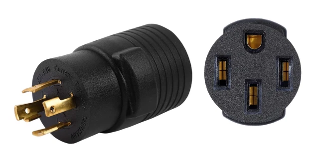 4 Prong 30 Amp RV Generator Adapter Cord NEMA L14-30P Twist Lock Male Plug