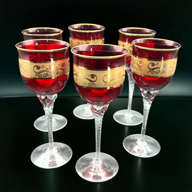 Set 4 Bicchieri In Vetro Vintage 350 Ml Con Rilievo Girasole - Per Cocktail, Tè, Latte - Regalo Ideale