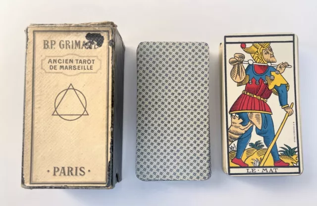 c.1935 Ancien Tarot de Marseille 78/78 Cards w/ Box B. P. Grimaud Paris France