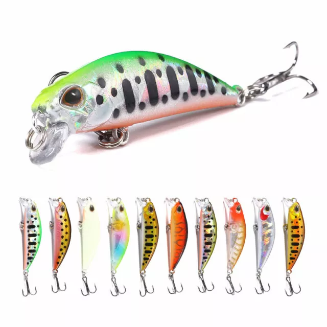 10x Señuelo de pesca ojos 3D Señuelos Wobblers Crankbait Minnow 5.8cm/5.4g