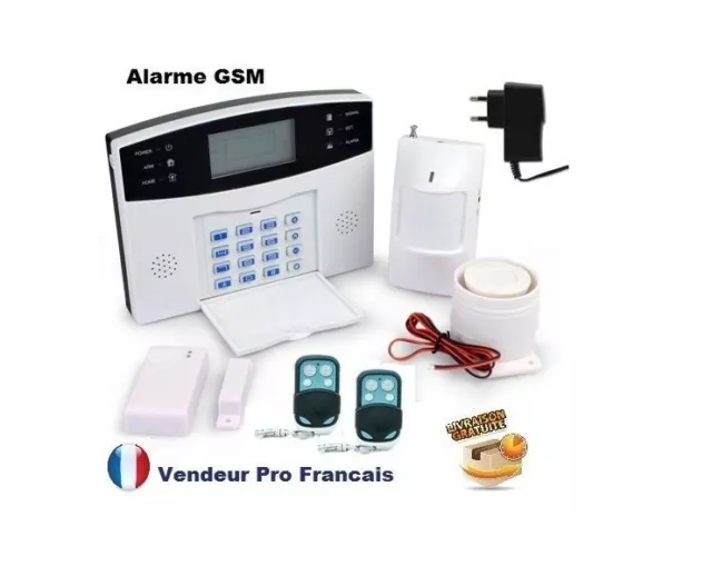 Kit Alarme Maison Sans Fil GSM SMS Auto Appel Anti Vol 1-> 99 Zones De Détection