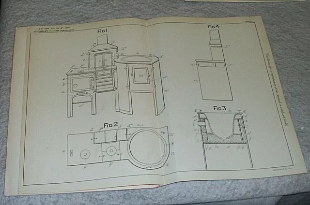 Improvements In Cooking & Heating Ranges Patent Hougham Birmingham 1899 Improvements In Cooking & Heating Ranges Patent Hougham Birmingham 1899