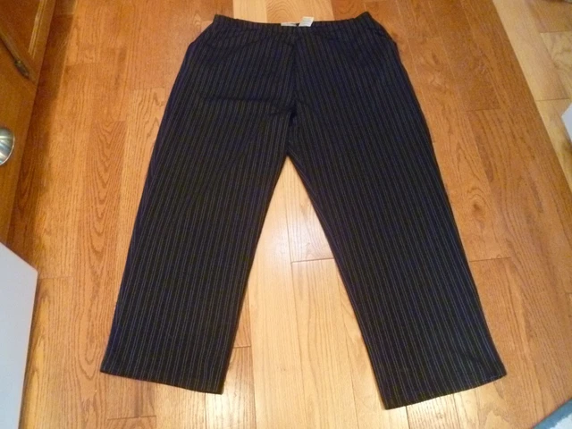 White Stag womans stretch pants 22w/ 24w black / white inseam 31, elastic waist,