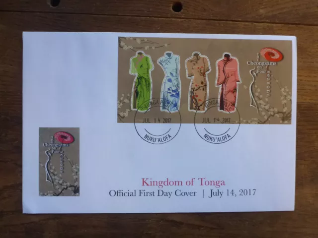 Tonga 2017 Chinese Fashion 4 Stamp Mini Sheet Fdc First Day Cover