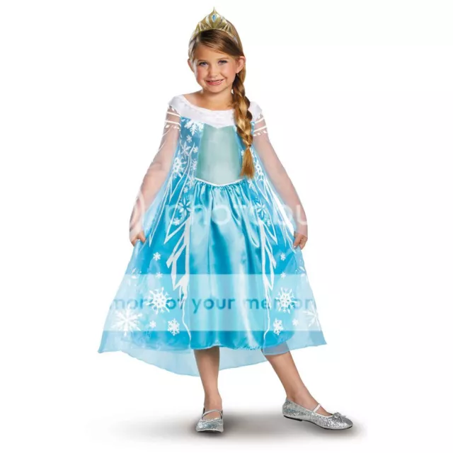 Expédié de Paris - Robe Bleue Elsa Reine Des Neiges Princesse Enfant 2 à 12  ans 