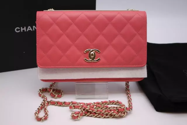 AUTHENTIC CHANEL CC Wallet on Chain Gold Tone C turn lock NEW $2,499.00 -  PicClick