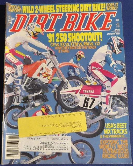 Dirt Bike Magazine-Jan 1991-Mx 250 Shootout-Guy Cooper-Checkers Mc-Vintage