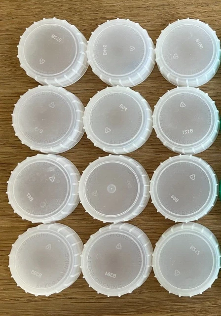 12 x Weiß Kunststoff Milchkarton Behälter Schraubplatten, Kunsthandwerk Hobbys Recycling